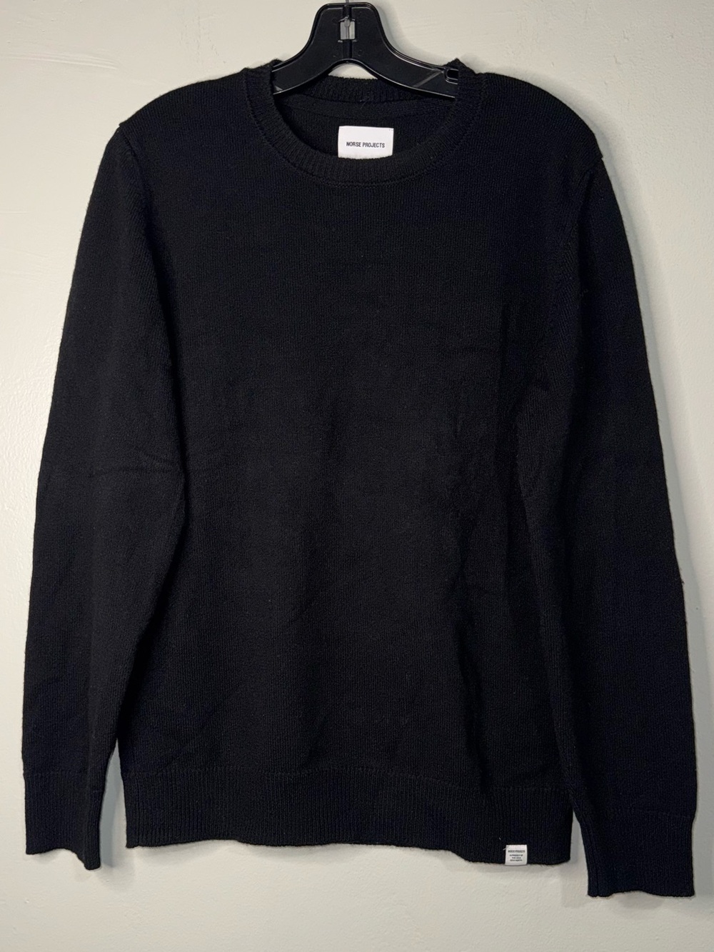 Norse Projects Sigfred Lambswool Black Crewneck Pullover